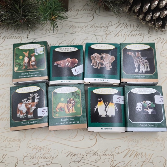 Keepsake Noah's Ark Ornaments Miniature Animals Set Hallmark Christmas (8) - Picture 1 of 12